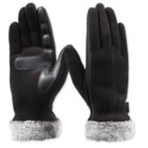 Isotoner Glover Signature Women's One Size Faux-Fur-Cuff Fleece Cuff Smart Dri